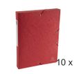 Exacompta Exabox - 10 Boîtes de classement en carte lustrée - dos 40 mm - rouge