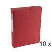 Exacompta Exabox - 10 Boîtes de classement en carte lustrée - dos 60 mm - rouge
