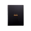 Rhodiactive Notebook - Cahier à spirale A4+ (22,5 x 29,7 cm) - 160 pages - ligné avec marge - couverture en polypropylène recyclé - noir