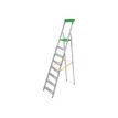 Safetool - Ladder - 8 stappen - werkhoogte: 3.82 m - aluminium - grijs, groen