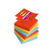 Post-it Super Sticky Z-Notes Playful - 6 Blocs-notes - 76 x 76 mm - 540 feuilles (6 x 90)