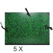 Exacompta - 5 Cartons à dessin - 37 x 52 cm - vert - fermeture par cordons
