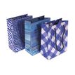 Clairefontaine Premium - sac cadeau - 17 cm x 6 cm x 22 cm - disponible en différents thèmes/designs - assorted blue