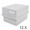 Exacompta - 12 Boîtes à fiches avec 1 intercalaire - A6 - pour 600 cartes - gris lumière