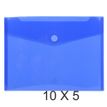 Exacompta - 10 Packs de 5 Pochettes perforées à scratch - A4 - bleu translucide
