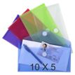 Exacompta - 10 Packs de 5 Pochettes perforées à scratch - 25 x 13,5 cm - couleurs assorties translucides