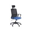 3760185028455-Fauteuil de bureau SCOTT - Accoudoirs fixes - appuie tête réglable - bleu-P_575276_1-0