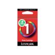 Lexmark 1 - couleurs (cyan, magenta, jaune) - originale - cartouche d'encre 