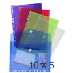 Exacompta - documentportefeuille - voor A4 - blauw, paars, rood, mat, anijsgroen (pak van 50)