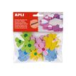 8410782151401-Apli kids - 40 Fleurs adhésives en mousse EVA - 40 x 40 mm - bleu, jaune, vert, rose-P_576377_1-0