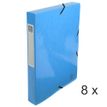 Exacompta Iderama - 8 Boîtes de classement - dos 40 mm - bleu clair