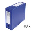 Exacompta - 10 Boîtes de classement à pression - dos 100 mm - bleu - polypro