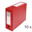 Exacompta - 10 Boîtes de classement à pression - dos 100 mm - rouge - polypro