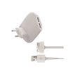 MUVIT MUACC0110 - Netspanningsadapter - 3.1 A - 2 uitgangsaansluitingen (USB) - op kabel: 30-pin Apple - wit - voor Apple iPad/iPhone/iPod (Apple Dock)