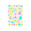 Maildor Baby - Decoratiesticker - geometrische figuren - 6 vellen - geassorteerd neon (pak van 231)