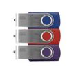 GOODRAM UTS2-3P - USB-flashstation - 32 GB - USB 2.0 - blauw, rood, violet (pak van 3)