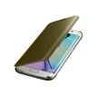 Samsung Clear View Cover EF-ZG925B - Flip cover voor mobiele telefoon - goud - voor Galaxy S6 edge