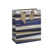 Clairefontaine - Sac cadeau kraft - rayures bleu - 21,5 cm x 10,2 cm x 25,3 cm