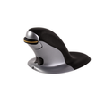 Fellowes Penguin Large - Verticale muis - rechts- en linkshandig - laser - draadloos - 2.4 GHz - USB draadloze ontvanger - zwart, zilver
