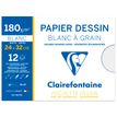 Clairefontaine - Pochette papier à dessin - 12 feuilles - 24 x 32 cm - 180 gr - blanc