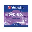 Verbatim - 5 x DVD+R DL - 8.5 GB (240 min.) 8x - mat zilver - jewel case