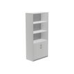 8427951996220-rocada STORE - Bibliothèque - 4 étagères - 2 portes - mélamine - gris, aluminium-P_622396_1-0