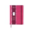 Oberthur Carmen - Notitieboek - genaaid en gebonden - A6 - 100 vellen / 200 pagina's - ivoorkleurig papier - van lijnen voorzien - roze - synthetisch