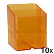 Exacompta Pen Cube - 10 Pots à crayons - tangerine translucide