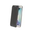 Muvit Made in Paris Crystal Folio - Flip cover voor mobiele telefoon - polyurethaan - zwart - voor Samsung Galaxy S6 edge