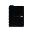Oxford Office Smart Black - Notitieboek - met draad gebonden - A4 - 90 vellen / 180 pagina's - wit papier - van ruiten voorzien - zwarte hoes - karton