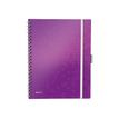 Leitz WOW Be Mobile - Bloc collège polypro - reliure à anneaux métalliques - A4 - 160 pages - ligné - violet