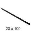 Exacompta - 20 Boîtes de 100 anneaux de reliure en plastique - 8 mm - noir