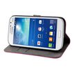Muvit Slim S Folio - Flip cover voor mobiele telefoon - polycarbonaat, imitatieleer - roze - voor Samsung Galaxy Grand Neo