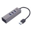 i-Tec USB 3.0 Metal - Hub - 3 x SuperSpeed USB 3.0 + 1 x 10/100/1000 - de bureau