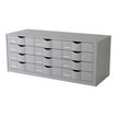Bloc de classement 12 tiroirs - compatible avec les armoires EASY OFFICE - gris