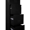 3219090950578-Classeur 4 tiroirs pour dossiers suspendus - 125,6 x 40 x 40 cm - noir--1