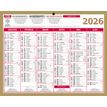 3592930026542-Calendrier bancaire année civile BOUCHUT "Lunor" 21 x 26,5 cm coloris or Pefc 70 %--0