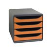 9002493420816-Exacompta BigBox - Module de classement 4 tiroirs - gris/orange-P_79144683_2-1