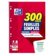 Oxford - feuilles simples A4 - 300 pages sous film - grands carreaux (Seyes) - perforées