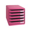 9002493421738-Exacompta BIG-BOX PLUS Classic - Bloc de classement 5 tiroirs - Framboise-P_79351169_1-0