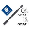 4007817348031-STAEDTLER Lumocolor duo - Marqueur permanent - double pointe fine et moyenne - noir--3