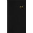 Agenda de poche Genova Breplan - 1 semaine sur 2 pages - 9 x 16 cm - noir - Brepols