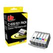 3584770881887-Cartouche remanufacturée Canon PGI-520/CLI-521 - pack de 5 - noir x2, cyan, magenta, jaune - Uprint--2