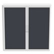 3660141930238-Armoire mi-haute à rideaux EASY OFFICE - 110 x 104 x 41,5 cm - Corps et poignée blanc - Rideaux anthr--1
