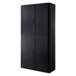 3660141931242-Armoire haute à rideaux EASY OFFICE - 110 x 204 x 41,5 cm - Corps, rideaux et poignée noir--0