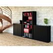 3660141931242-Armoire haute à rideaux EASY OFFICE - 110 x 204 x 41,5 cm - Corps, rideaux et poignée noir--1
