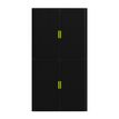 3660141929263-Armoire haute à rideaux EASY OFFICE - 110 x 204 x 41,5 cm - Corps et rideaux noir - Poignée verte--1