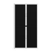 3660141930481-Armoire haute à rideaux EASY OFFICE - 110 x 204 x 41,5 cm - Corps et poignée blanc - Rideaux noir--1
