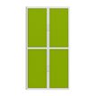 3660141930290-Armoire haute à rideaux EASY OFFICE - 110 x 204 x 41,5 cm - Corps et poignée blanc - Rideaux vert--1