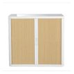 3660141930184-Armoire basse à rideaux EASY OFFICE - 110 x 104 x 41,5 cm - Corps et poignée blanc - Ride-P_79362568_1-0